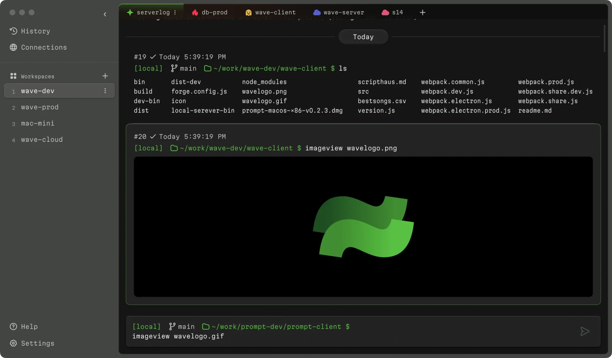 View images in Wave terminal