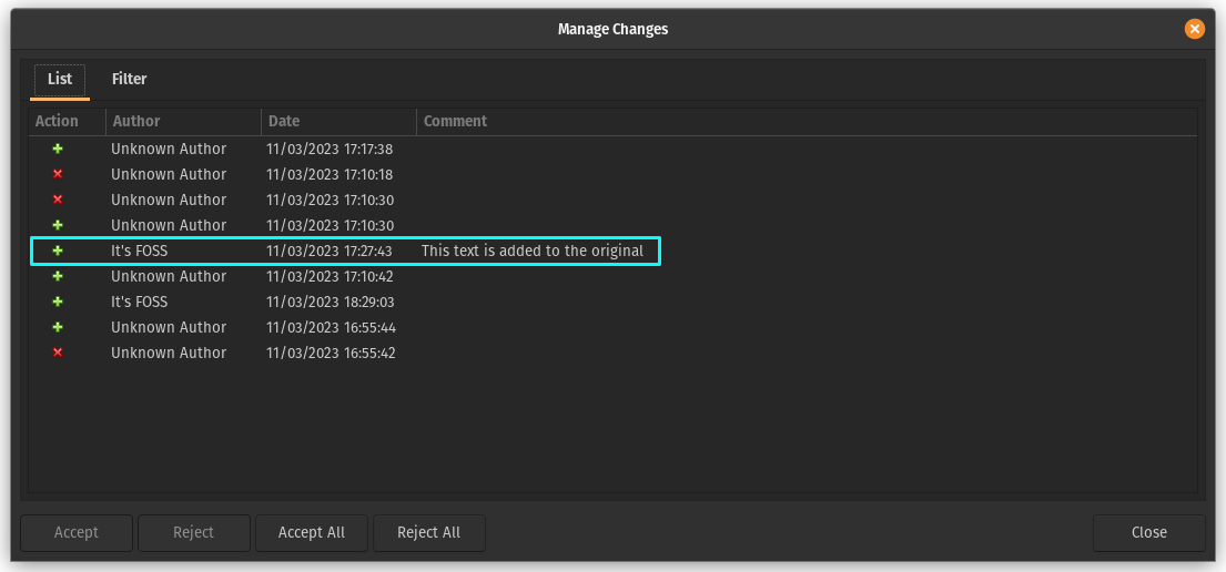 Tracking Changes and Version Management with LibreOffice