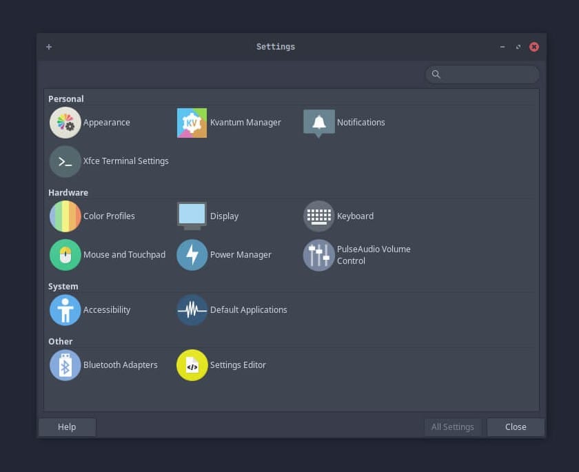 a screenshot of the archcraft settings app