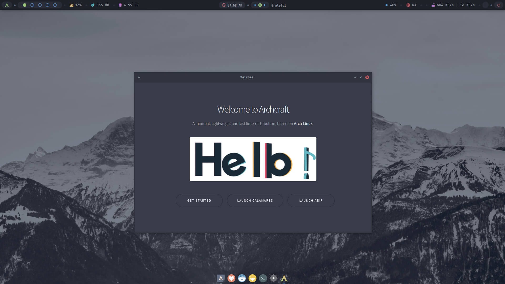 a screenshot of archcraft installer