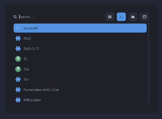 a screenshot of the archcraft app launcher