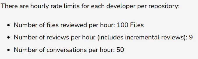 a screenshot of coderabbit usage limits