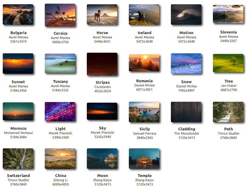 a screenshot of the new wallpapers coming with the linux mint 21.3 release
