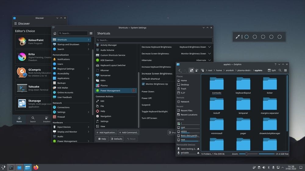 a screenshot of kde plasma 5.27