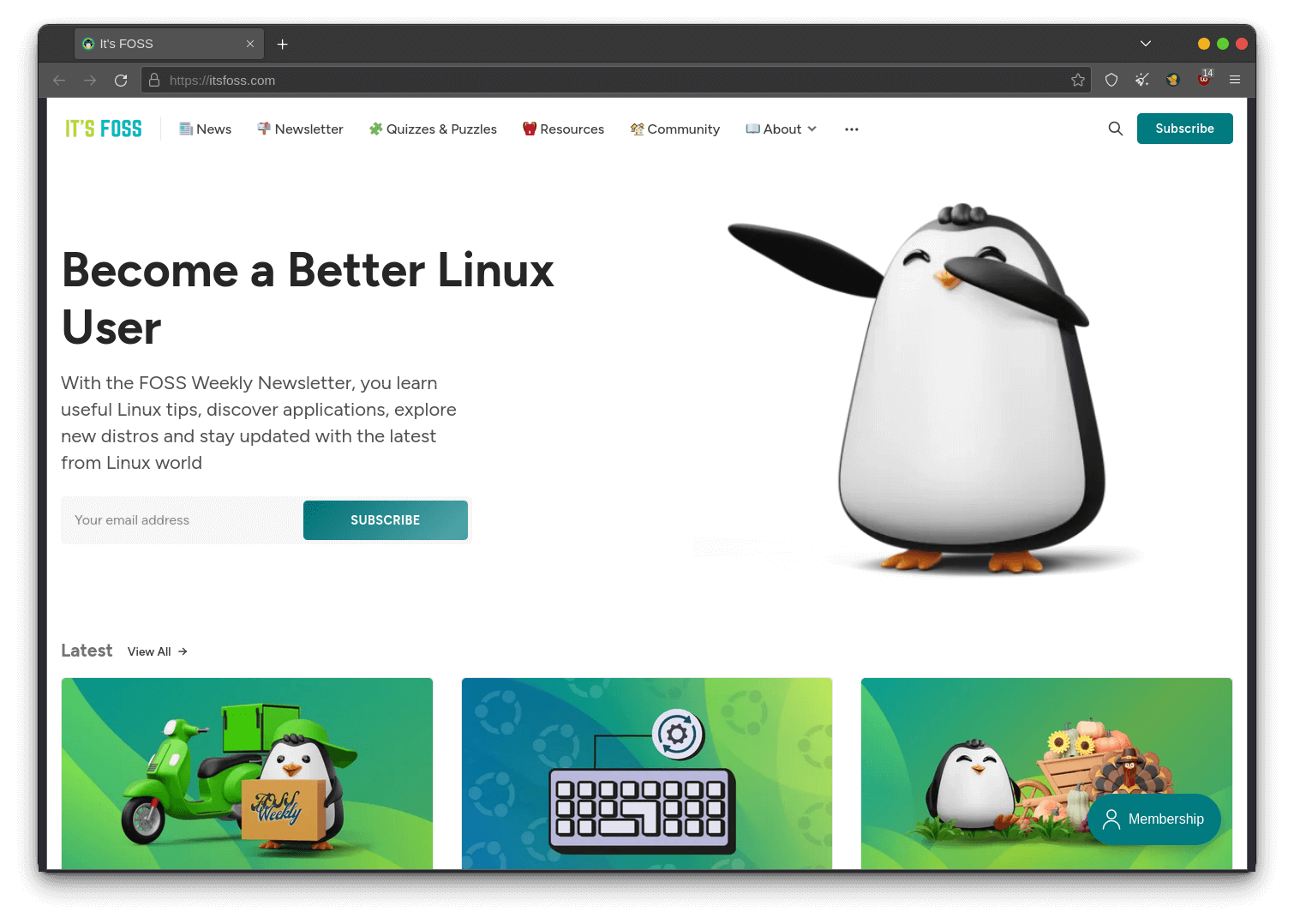 a screenshot of mullvad browser featuring itsfoss.cmo