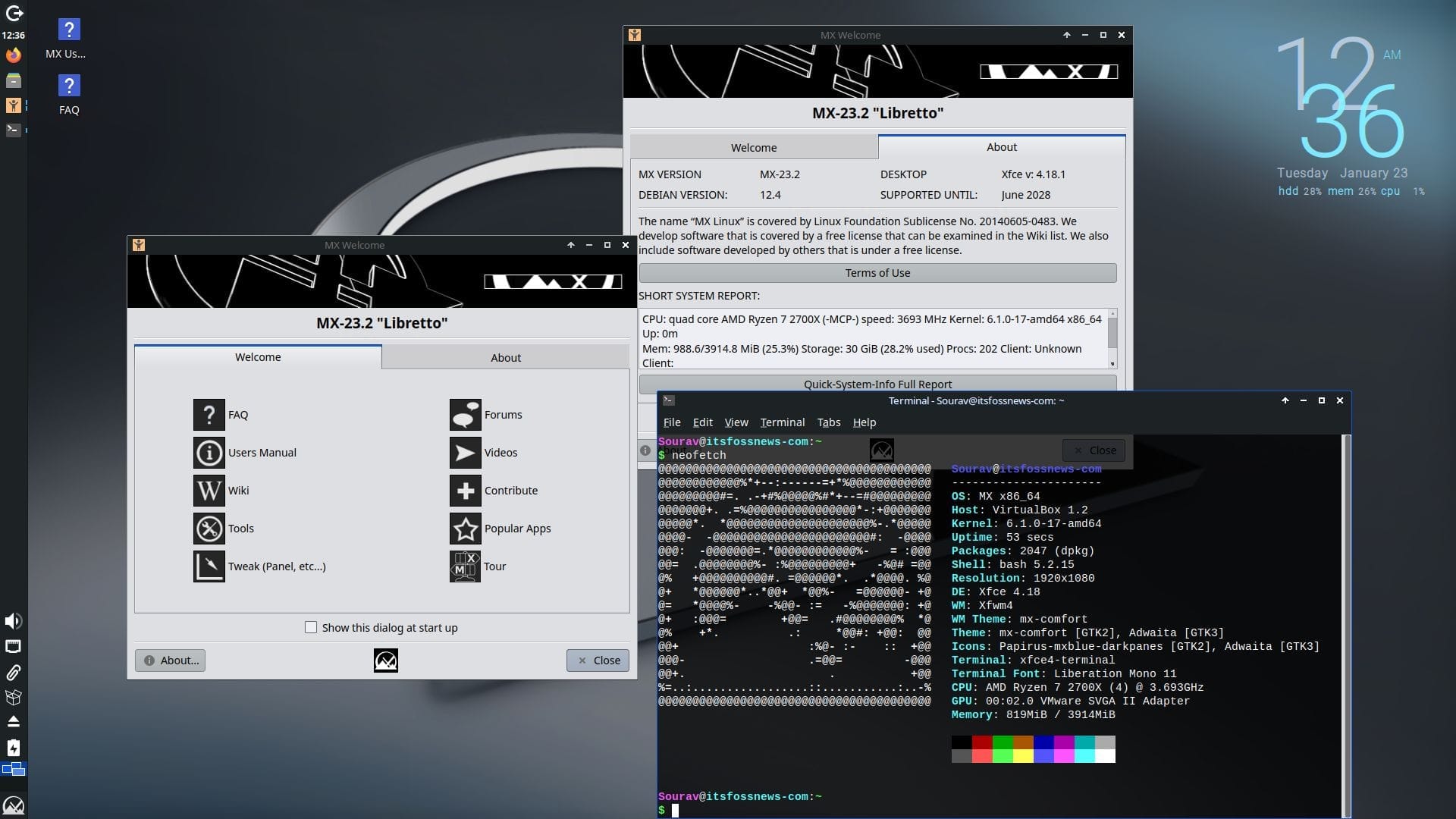 mx linux 23.2 screenshot