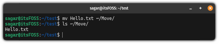 Move files using the mv command in Linux