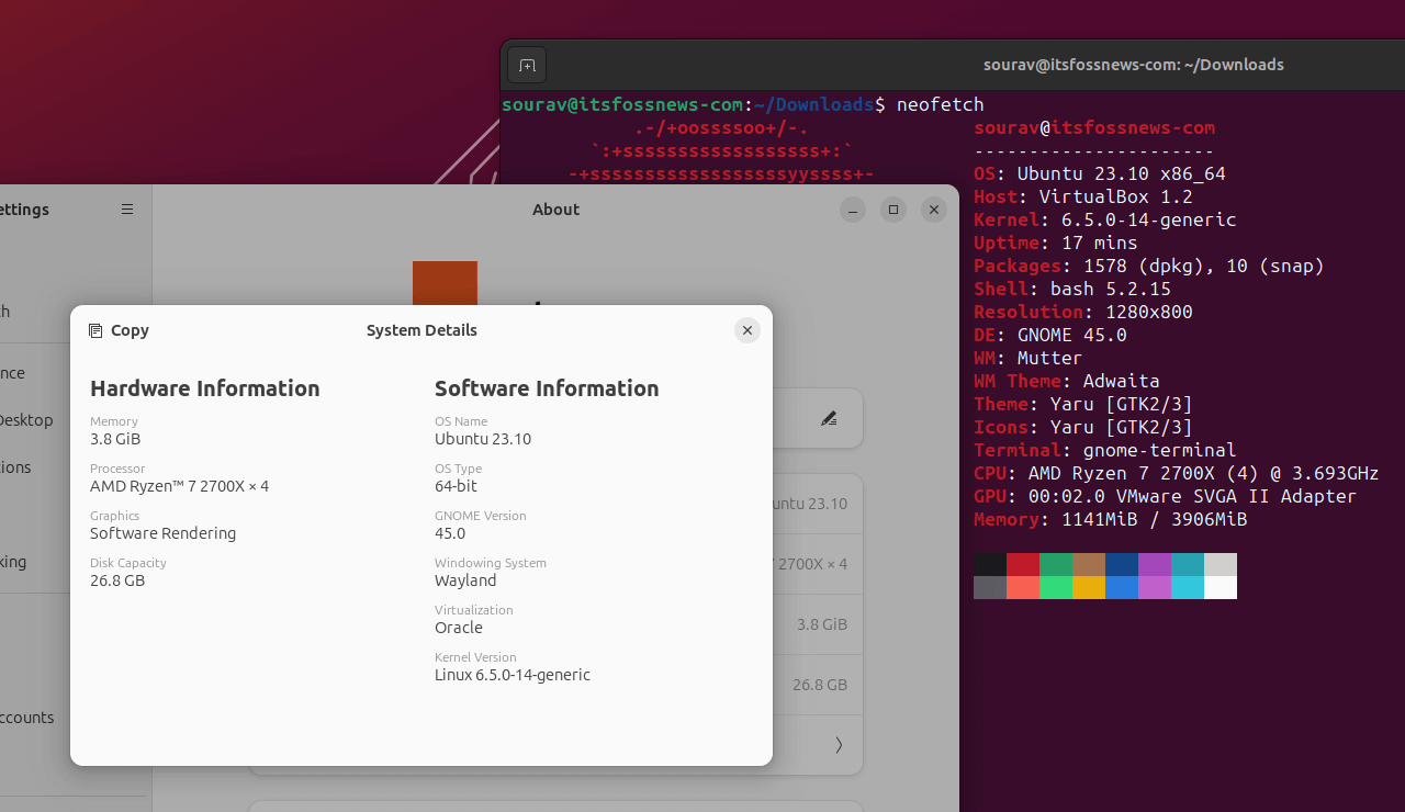 a screenshot taken using shutter on wayland