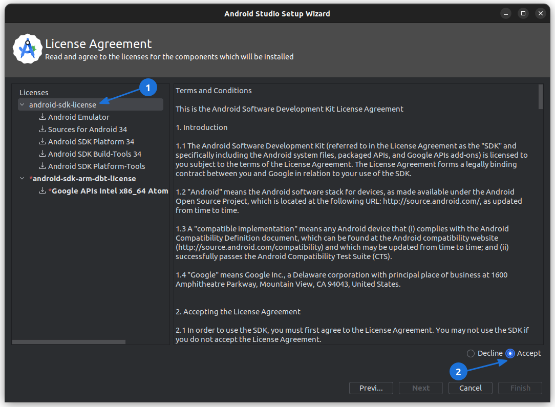 Accept Android SDK License