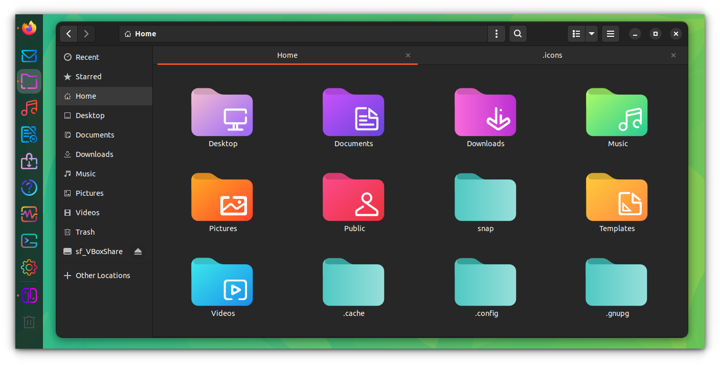 Candy icon Folder and Ubuntu Dock
