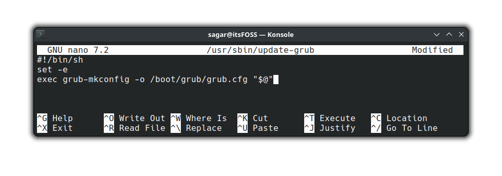 Fixing update-grub command not found Error in Arch Linux