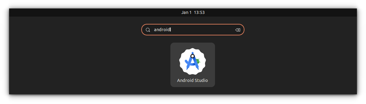 Open Android Studio from Ubuntu Activities Overview