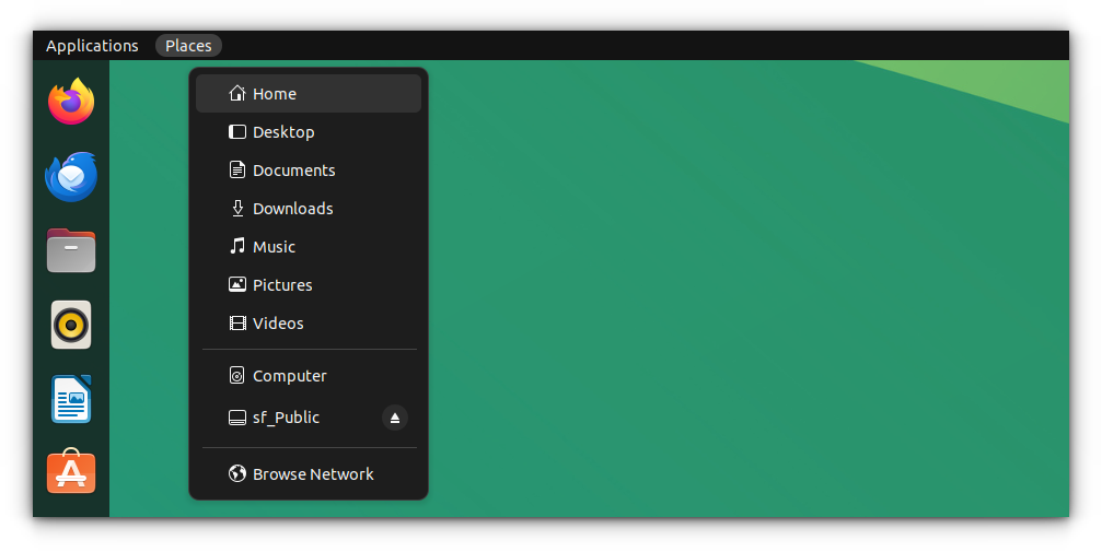 Places Status Indicator Extension in GNOME Top Panel