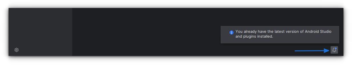 Running the latest version of Android Studio notification