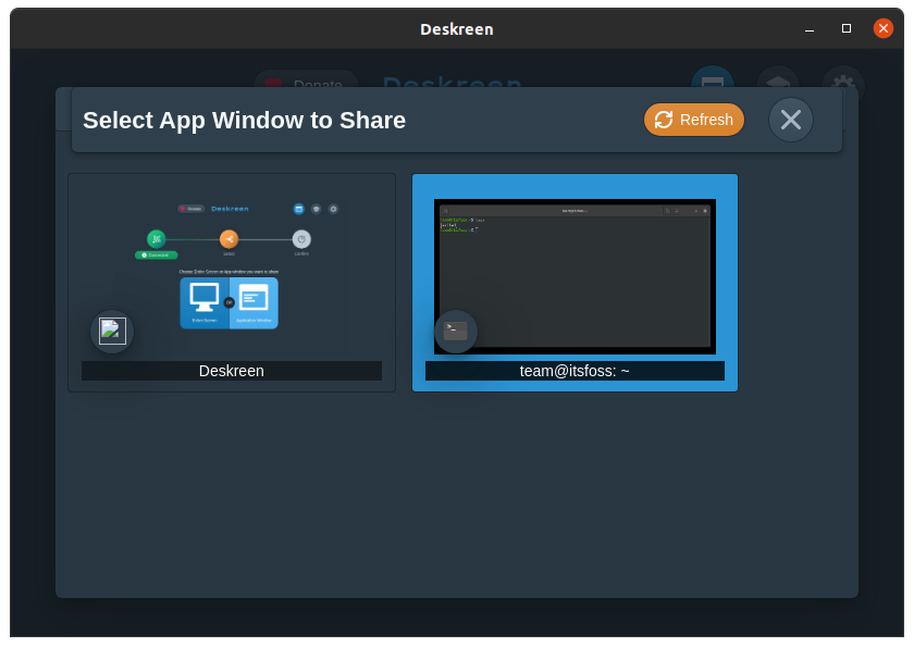choices for streaming an application window