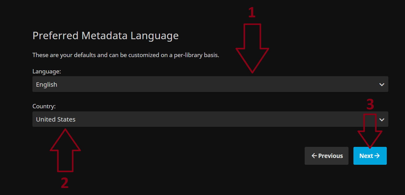 Set up metadata language