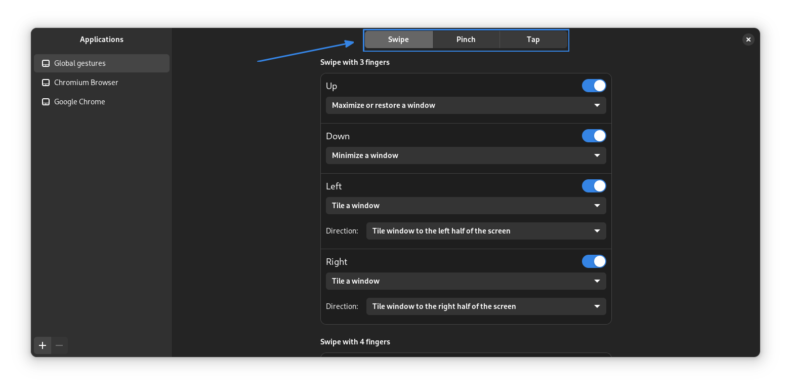 Gesture Tabs on Touché