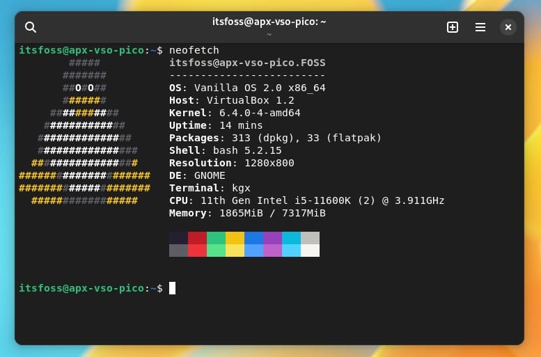 vanilla os 2 neofetch