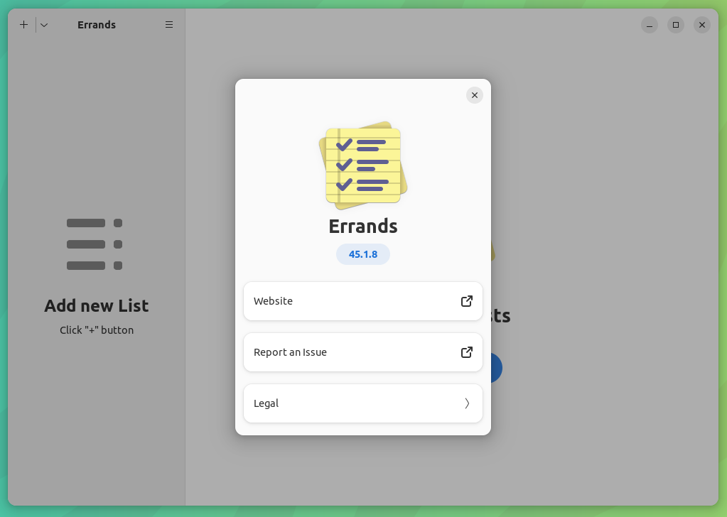 a screenshot of errands about menu