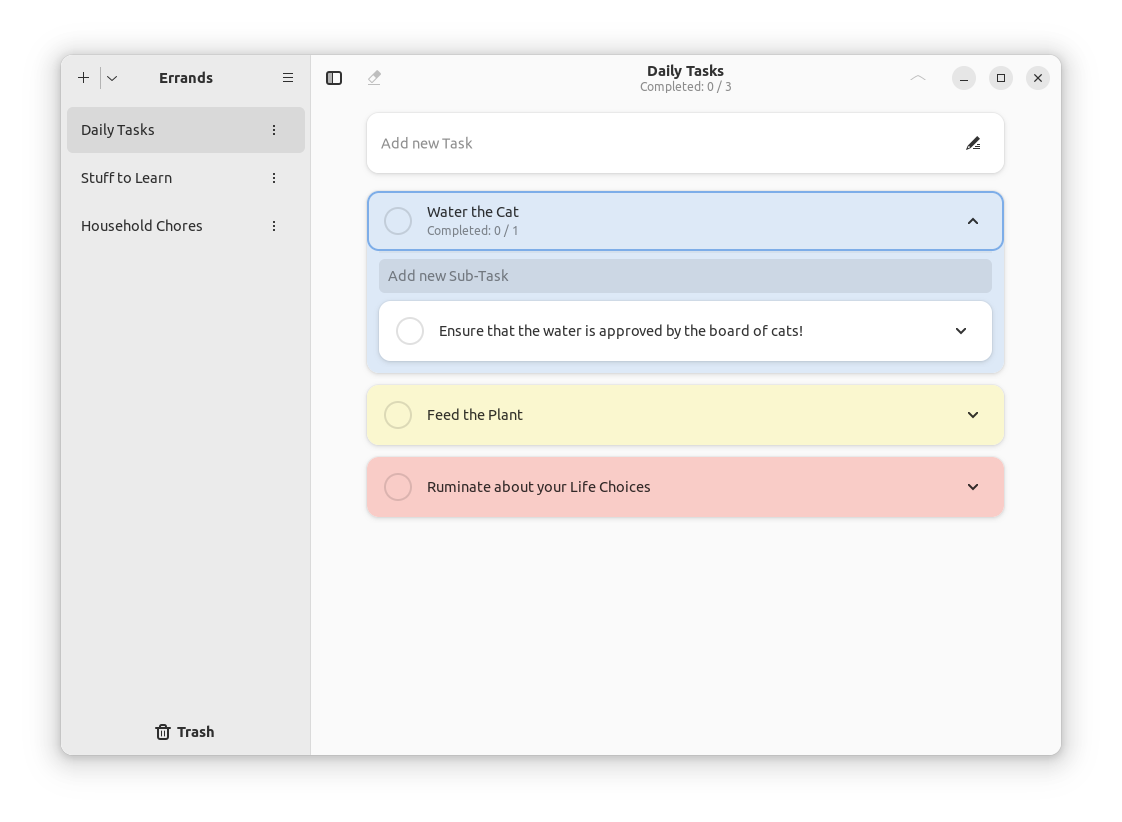 a screenshot of errands