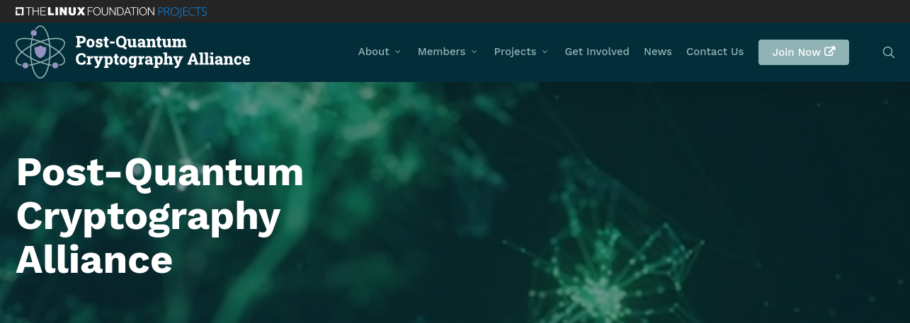 a screenshot of the post quantum cryptography alliance website