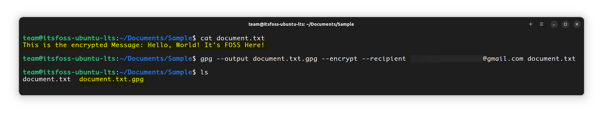 Encrypting the Document on the Sender’s end