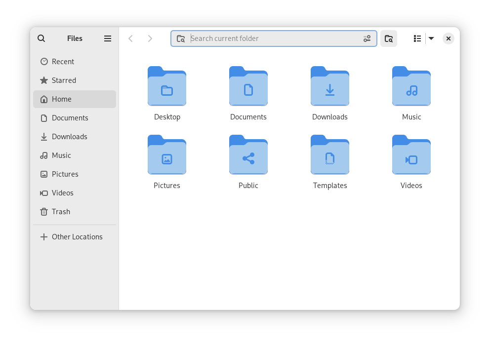gnome 46 older search button for current folder screenshot