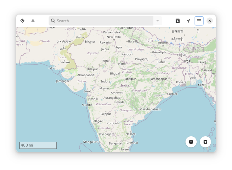 gnome map ui screenshot
