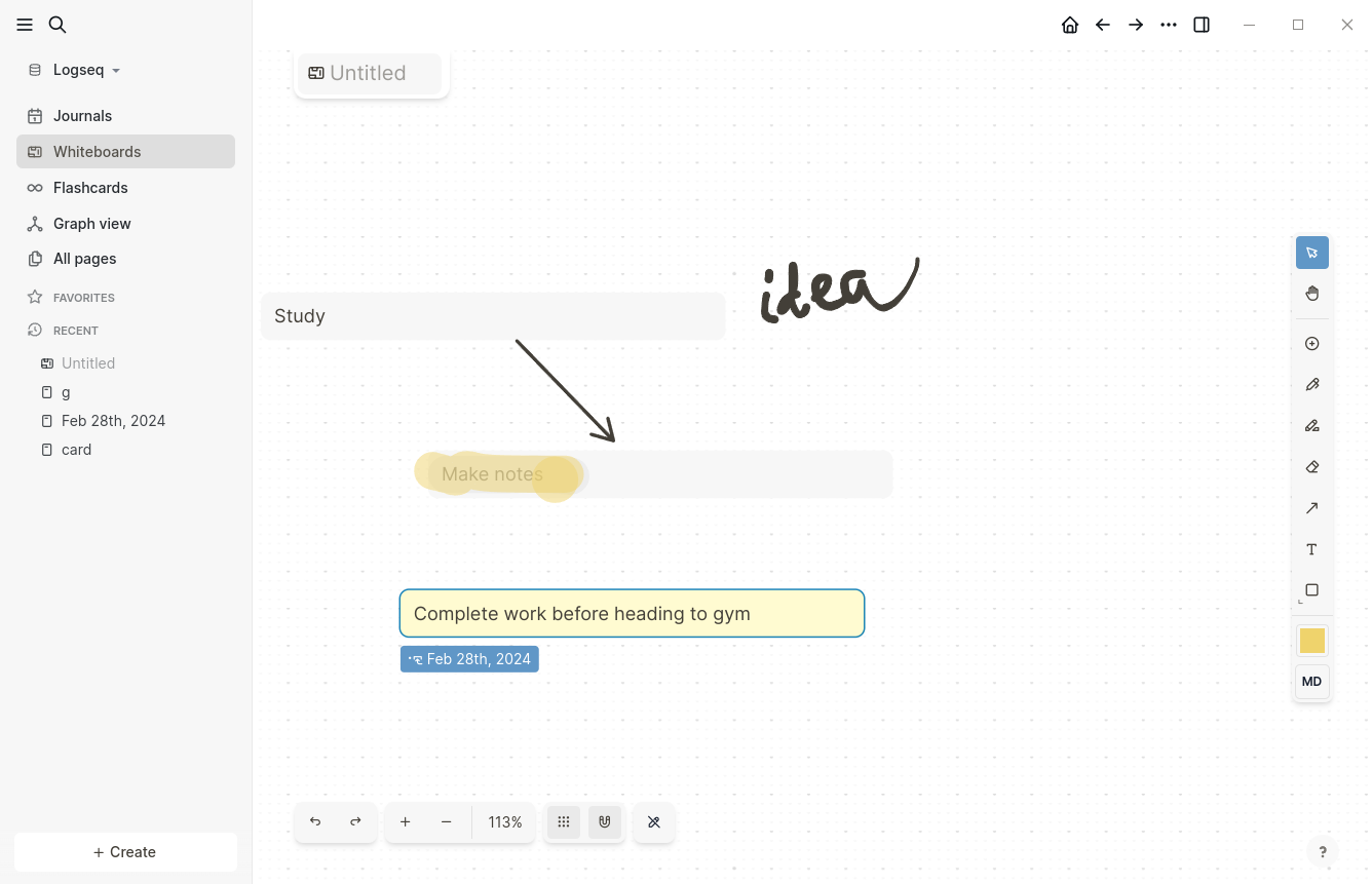 logseq whiteboard screenshot