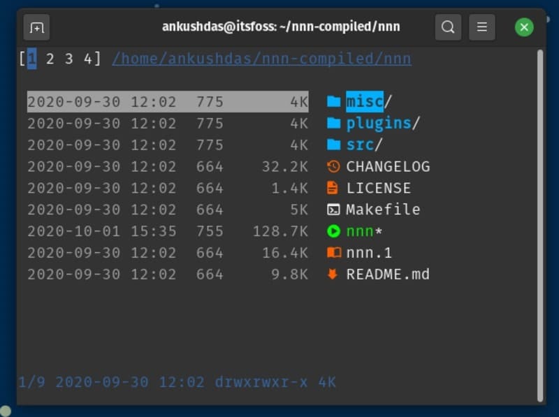 nnn File Browser in terminal