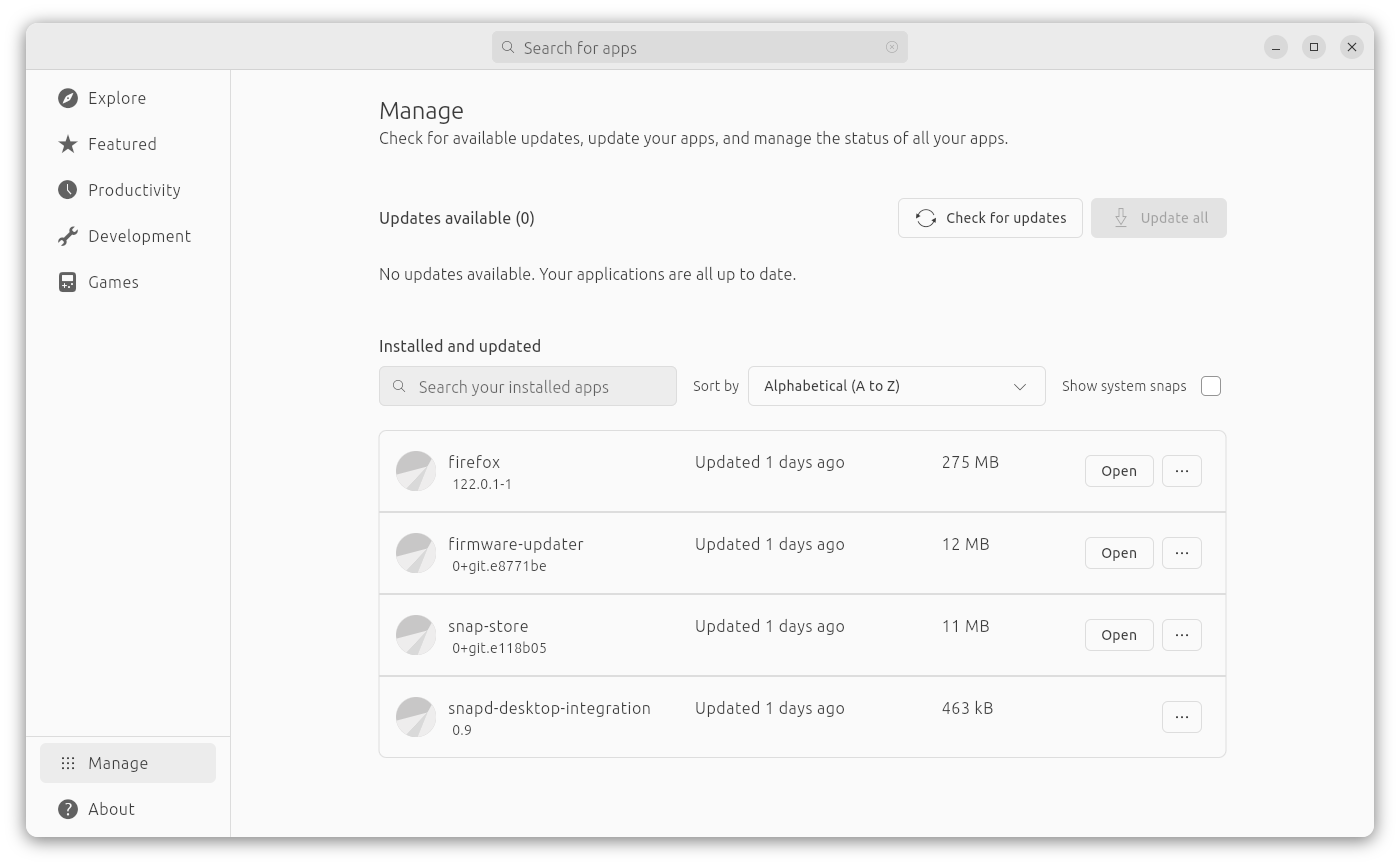 ubuntu 24.04 software center manage apps