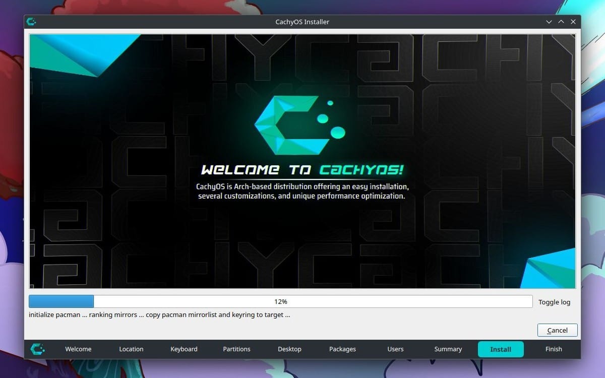 a screenshot of cachy os march 2024 qt6 calamares installer