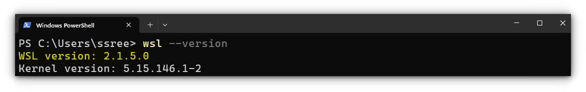 The WSL version, that is installed on your system. Here, the latest version of WSL is installed.