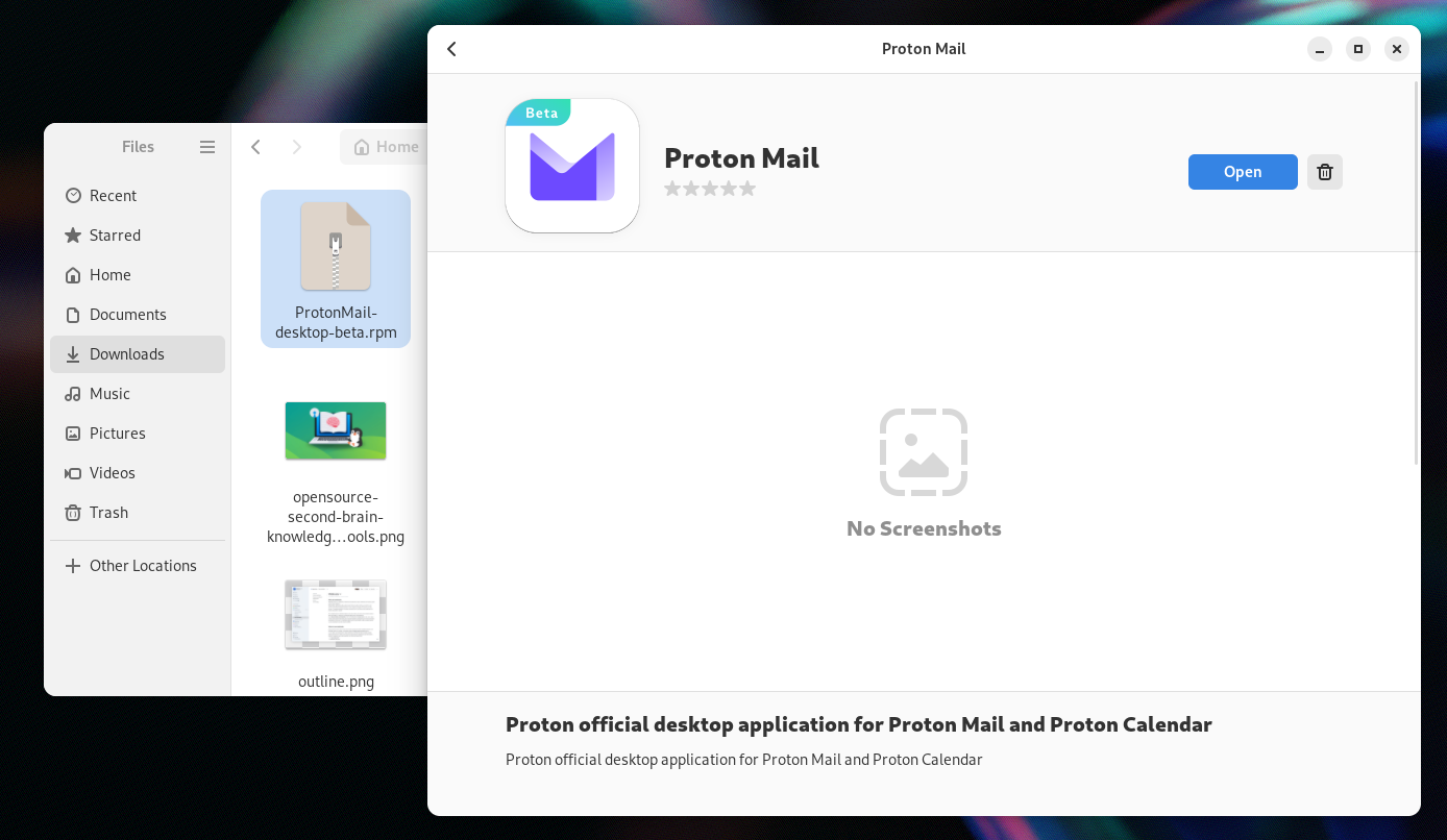 protonmail rpm desktop file