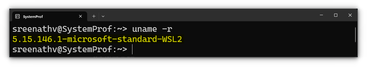 If you are using WSL 2, the kernel name will mention it properly