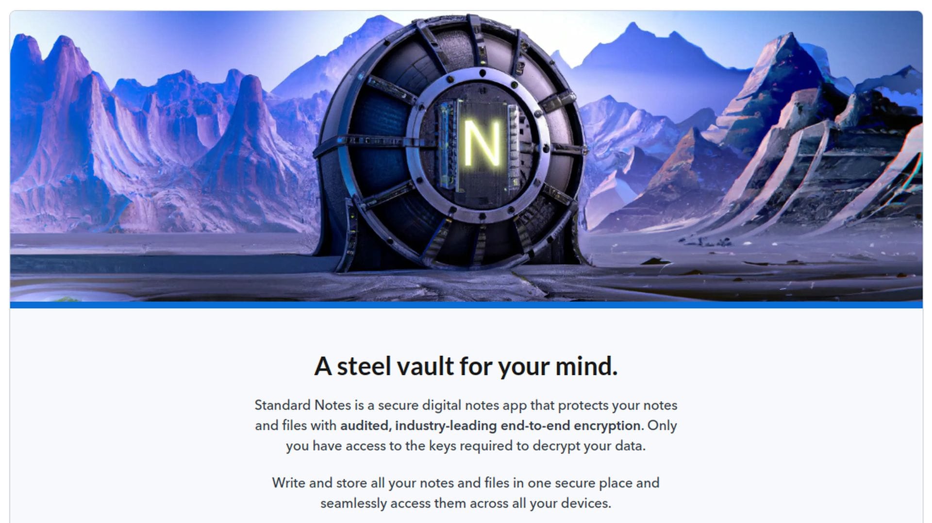 a screenshot of the standard notes website