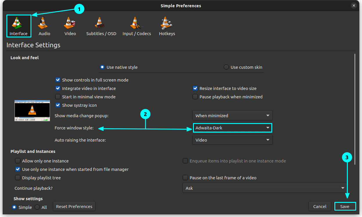 Force the window style to Adwaita-Dark