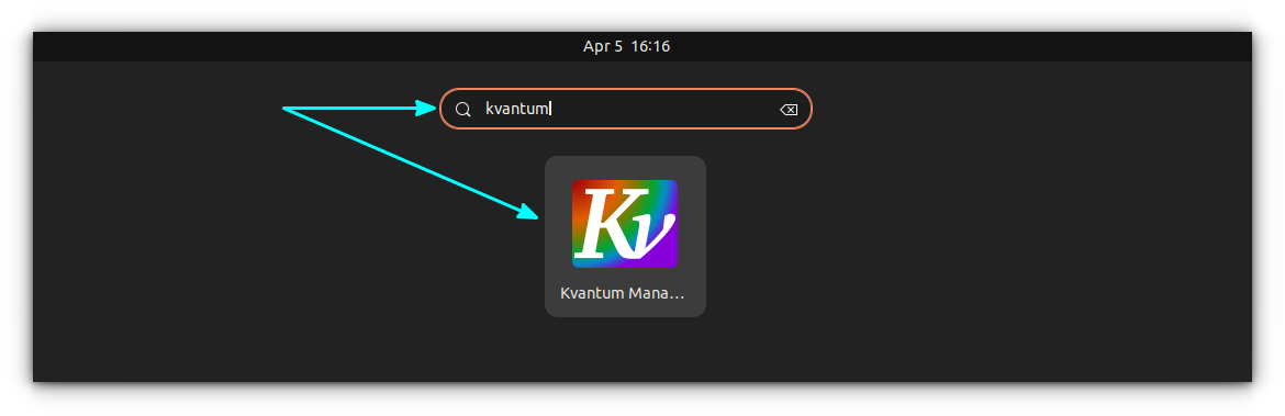 Open Kvantum Manager from Ubuntu Activities Overview