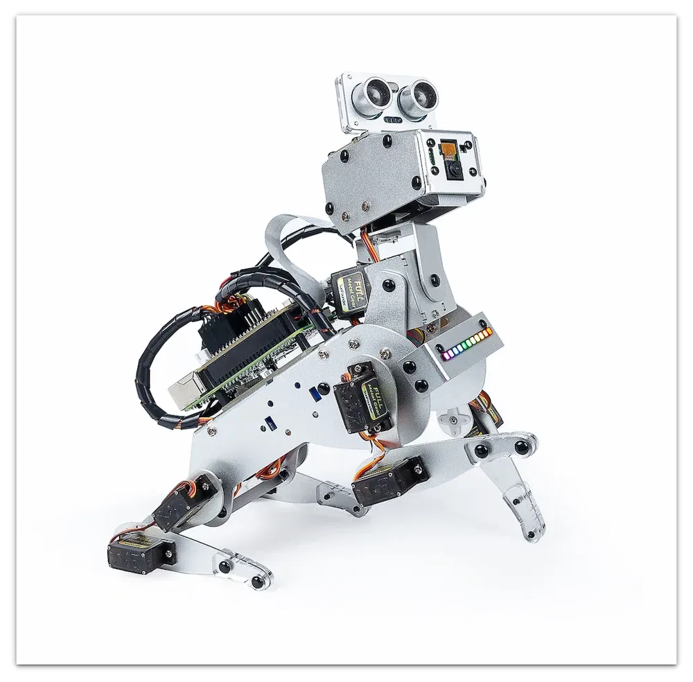 Pi Dog is a robot dog kit for Raspberry Pi
