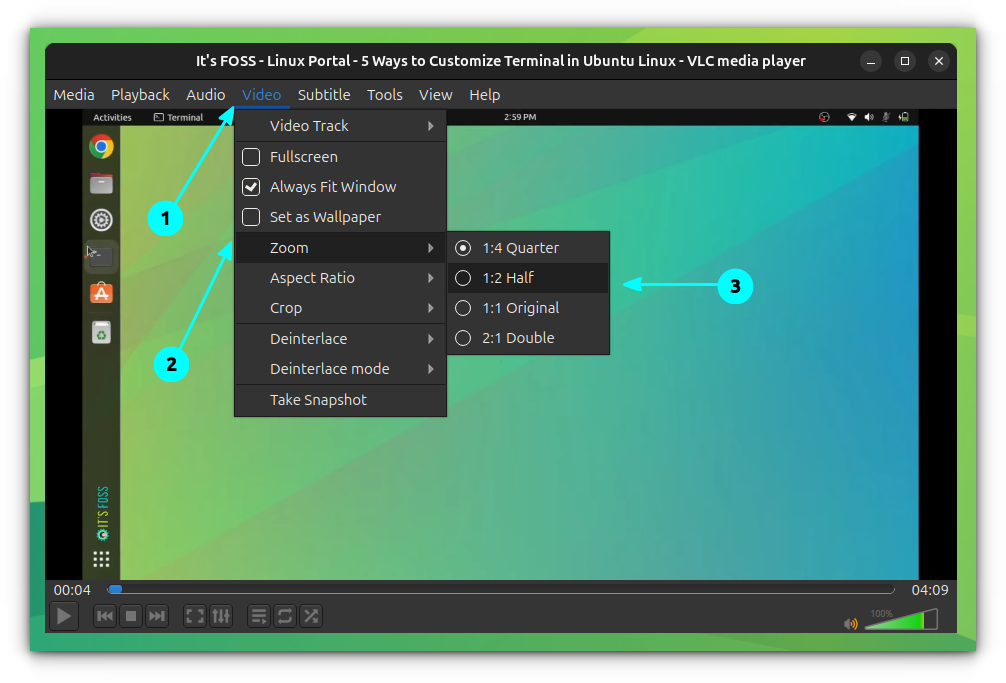 Switch between the available zoom resolutions.