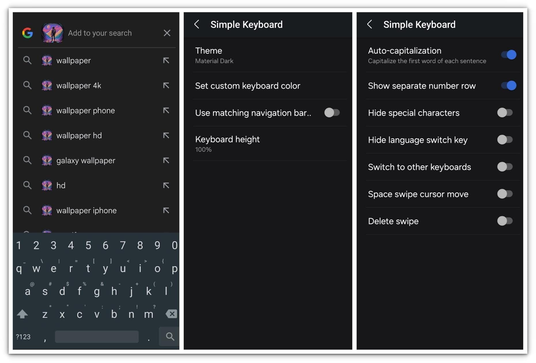 simple keyboard screenshots