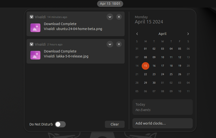 ubuntu 24.04 lts notification area