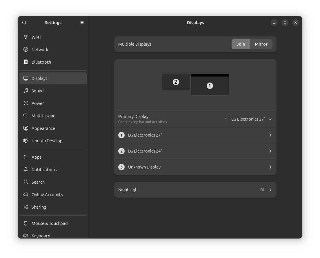 ubuntu 24.04 uknown display