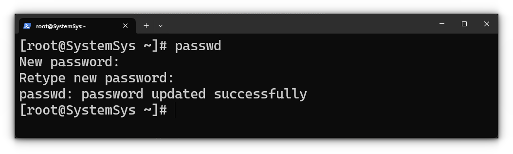 Passwd command and password verification for Root