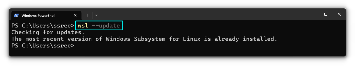 Update a WSL distribution from command line.