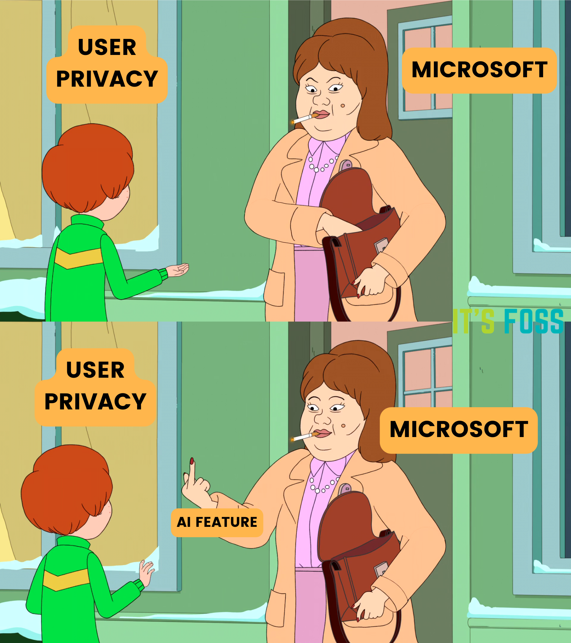 Microsoft recall feature meme