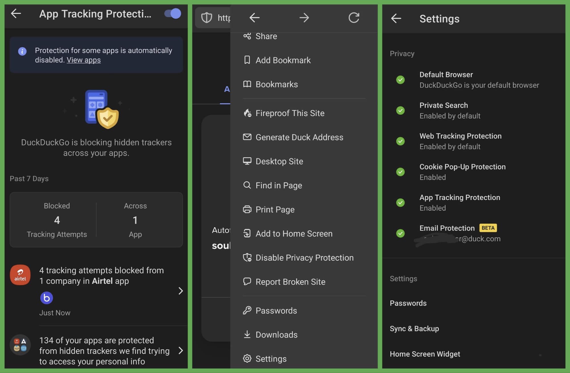 duckduckgo browser privacy features