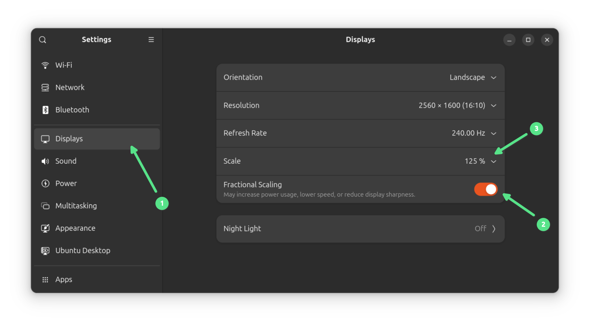 Using Fractional Scaling on Ubuntu 24.04