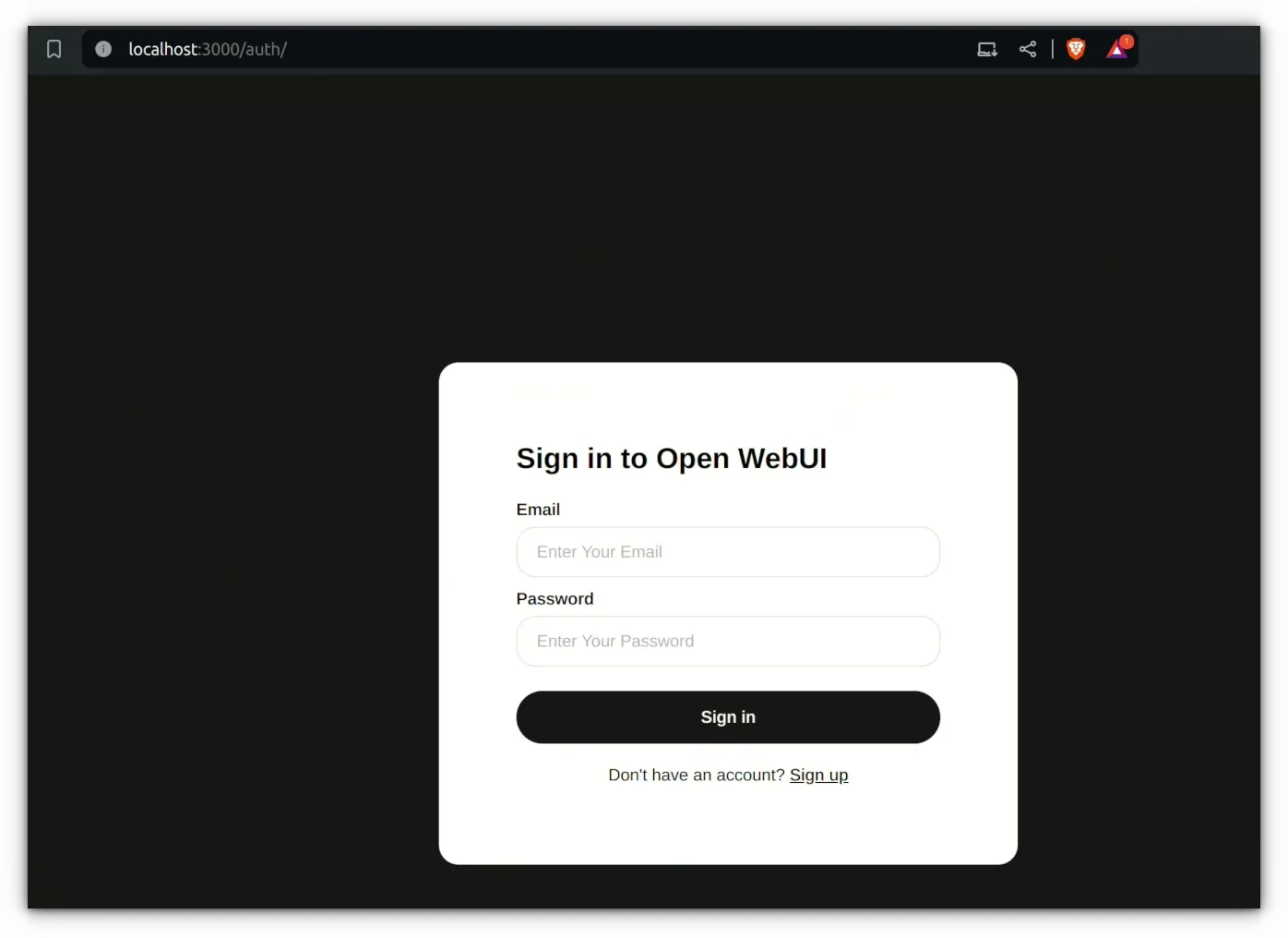 OpenWebUI first run