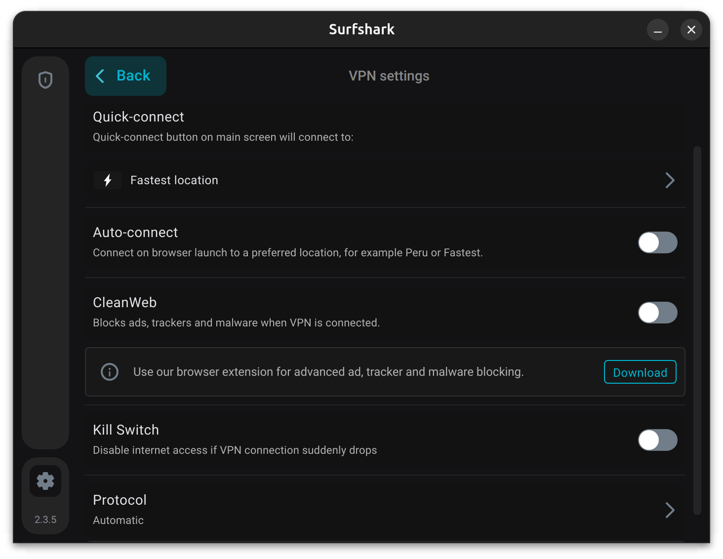 Testing the Surfshark VPN GUI App on Linux